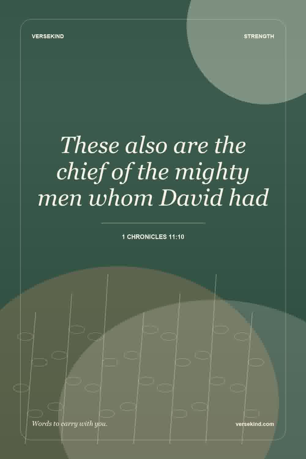 These also are the chief of the mighty men whom David had — 1 Chronicles 11:10