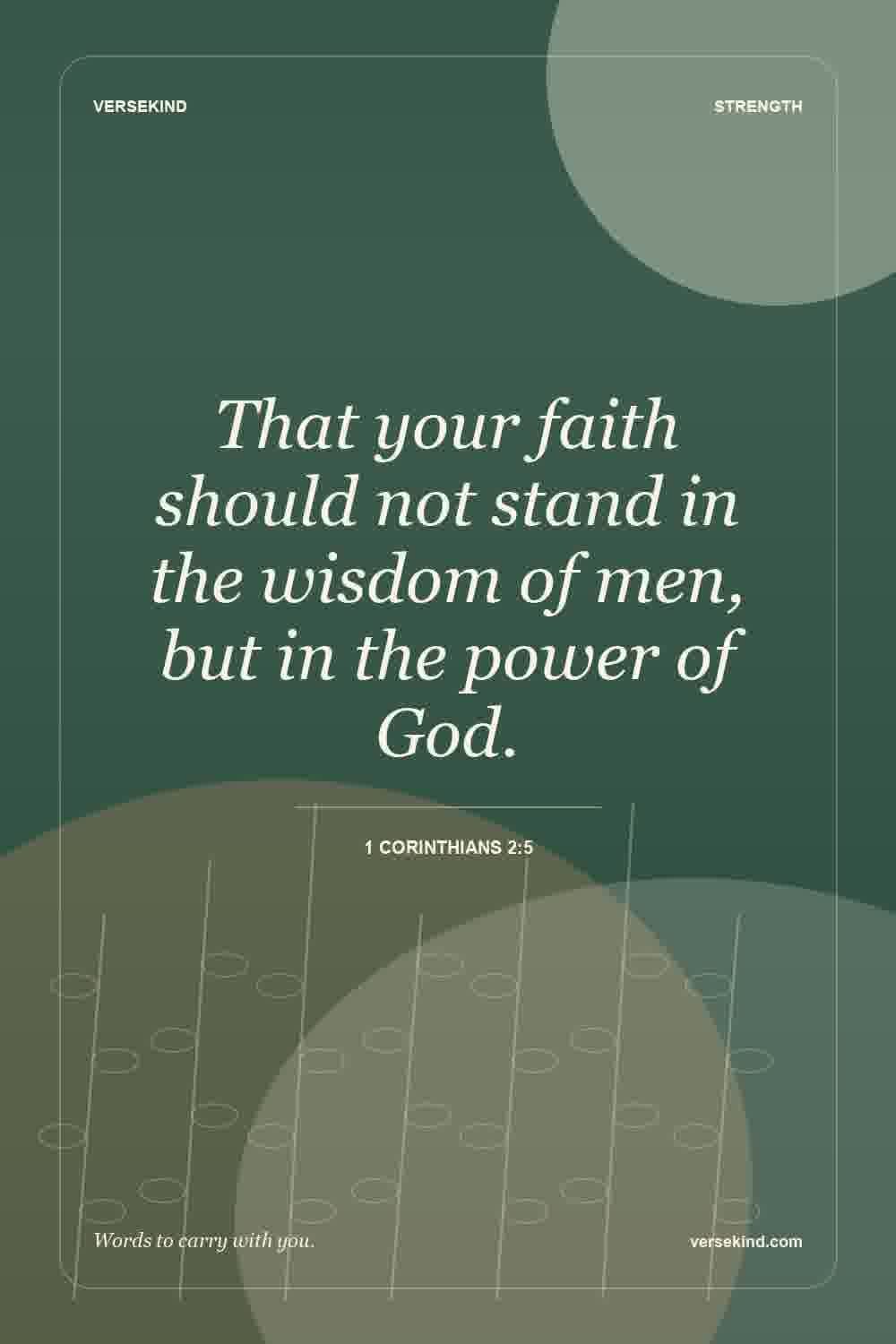 That your faith should not stand in the wisdom of men, but in the power of God. — 1 Corinthians 2:5