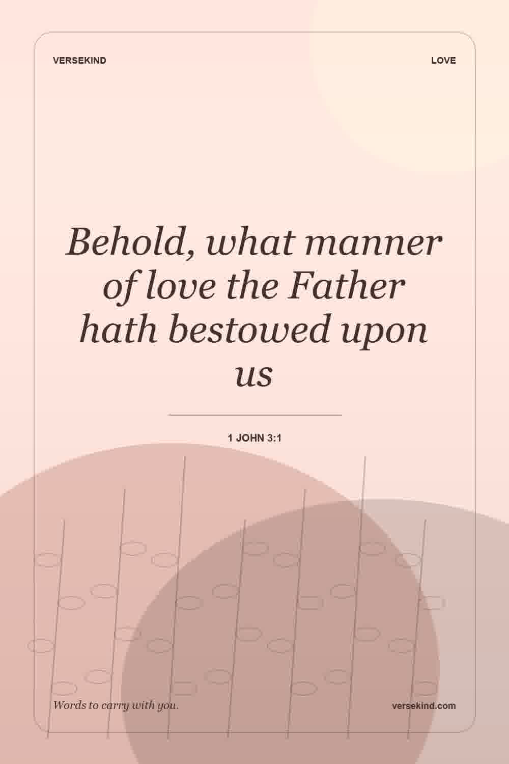 Behold, what manner of love the Father hath bestowed upon us — 1 John 3:1