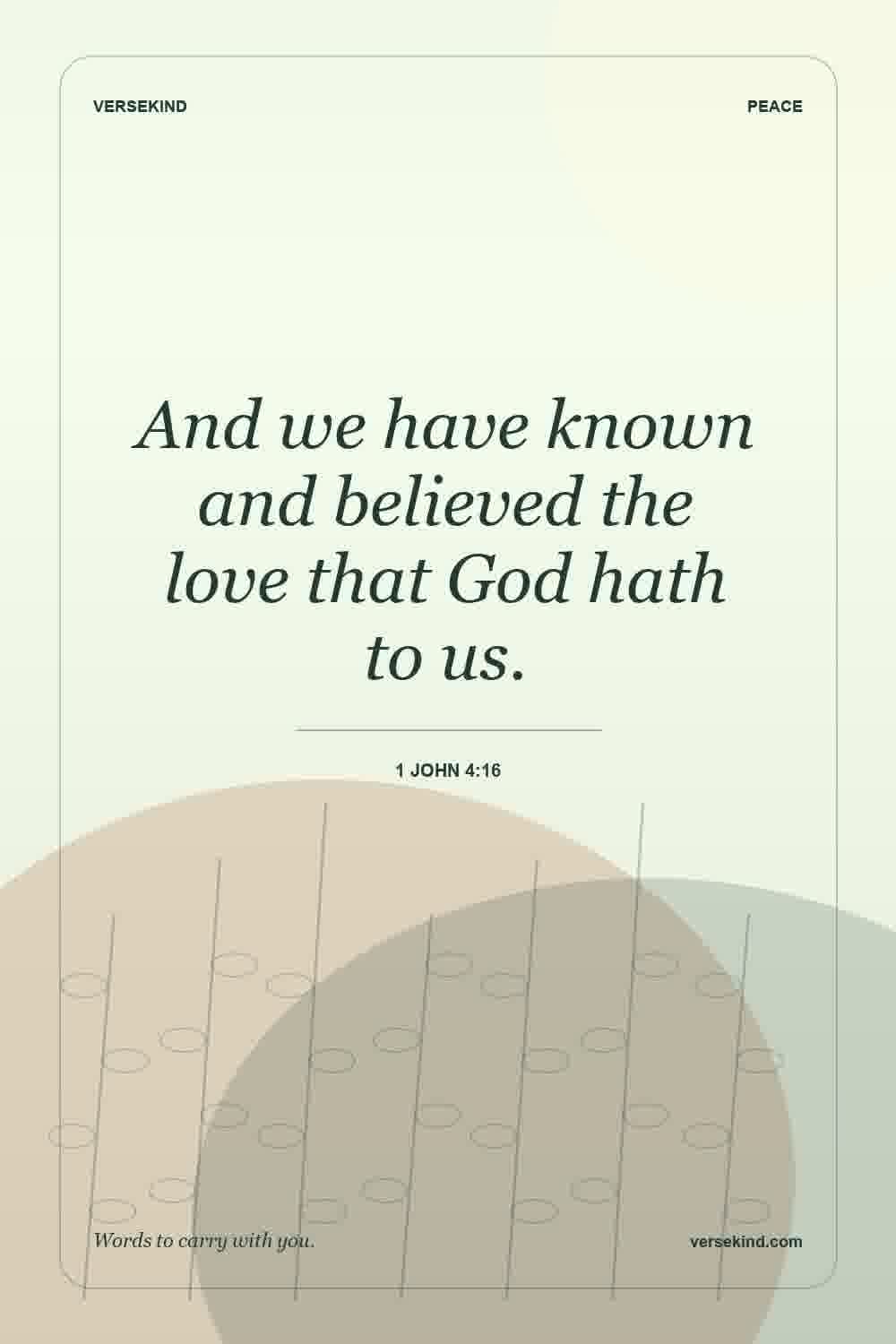 And we have known and believed the love that God hath to us. — 1 John 4:16