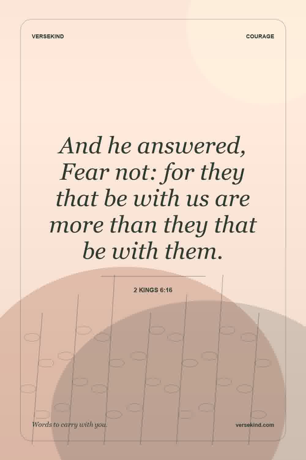 And he answered, Fear not: for they that be with us are more than they that be with them. — 2 Kings 6:16