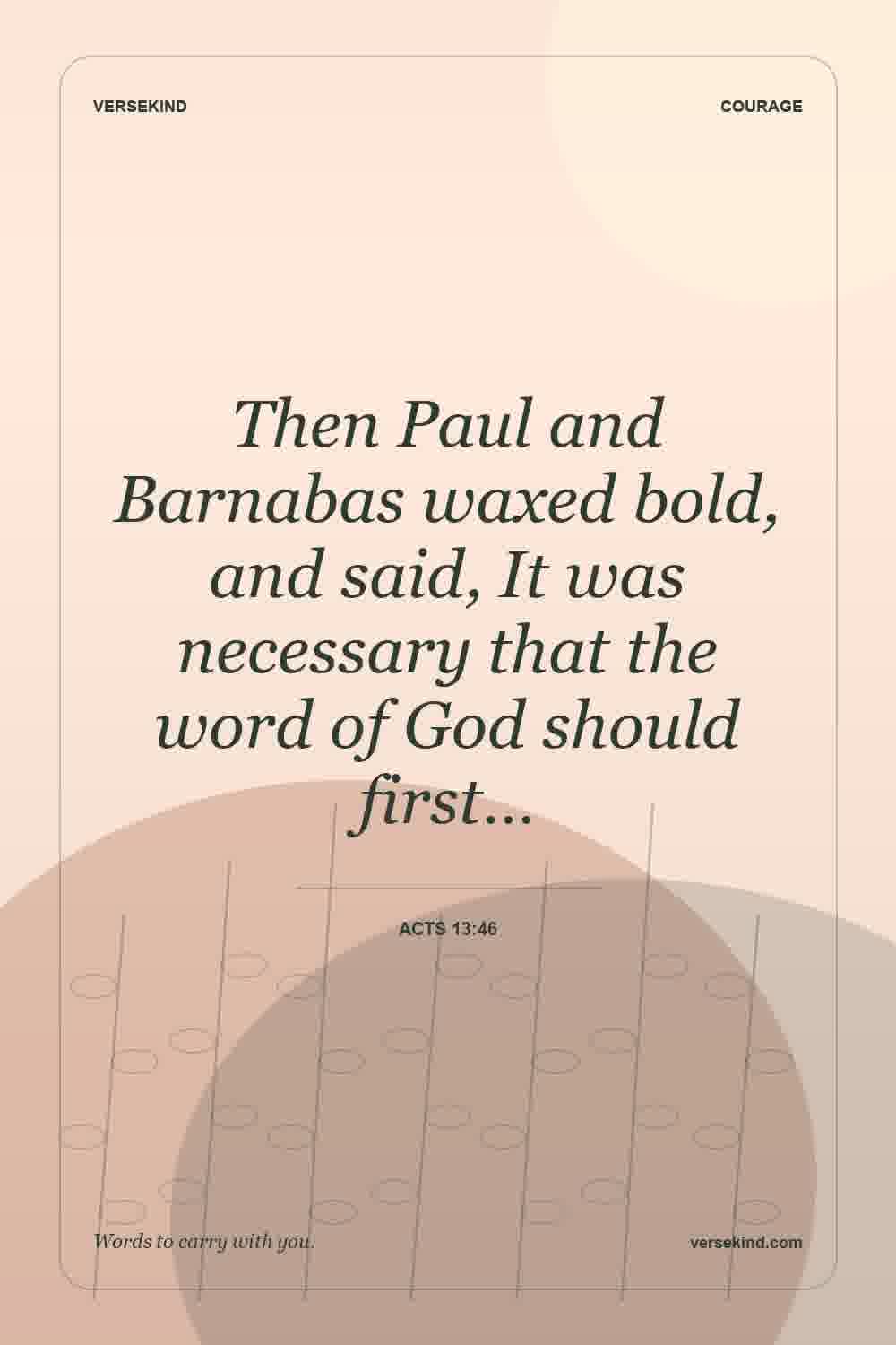 Then Paul and Barnabas waxed bold, and said, It was necessary that the word of God should first… — Acts 13:46