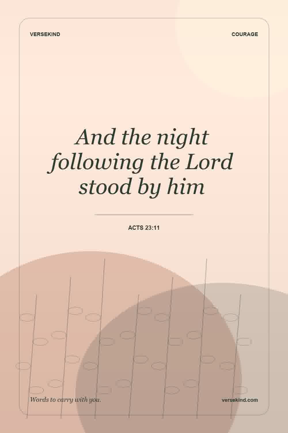 And the night following the Lord stood by him — Acts 23:11