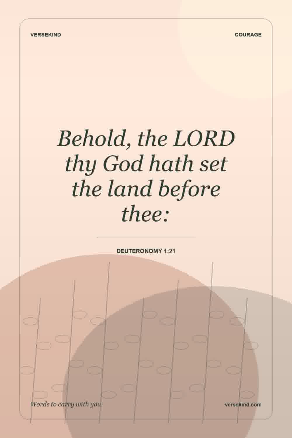 Behold, the LORD thy God hath set the land before thee: — Deuteronomy 1:21