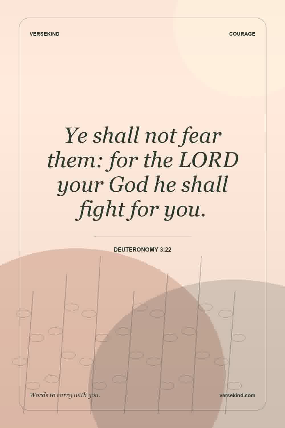 Ye shall not fear them: for the LORD your God he shall fight for you. — Deuteronomy 3:22
