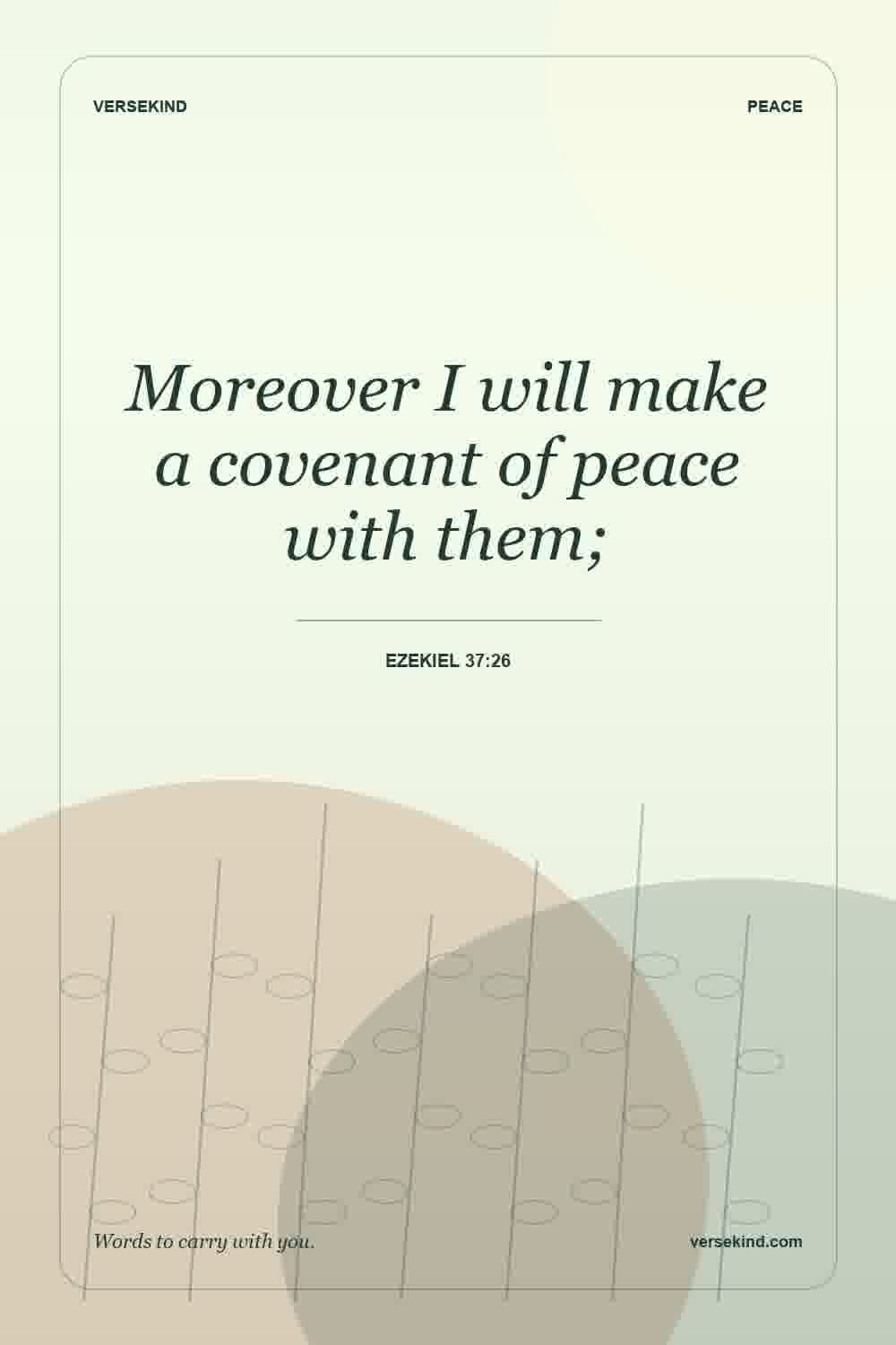 Moreover I will make a covenant of peace with them; — Ezekiel 37:26