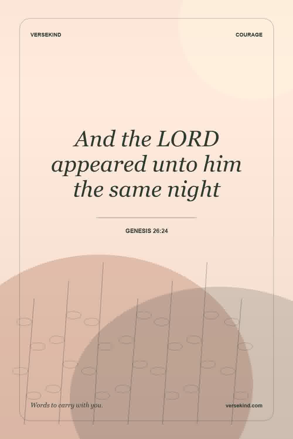 And the LORD appeared unto him the same night — Genesis 26:24