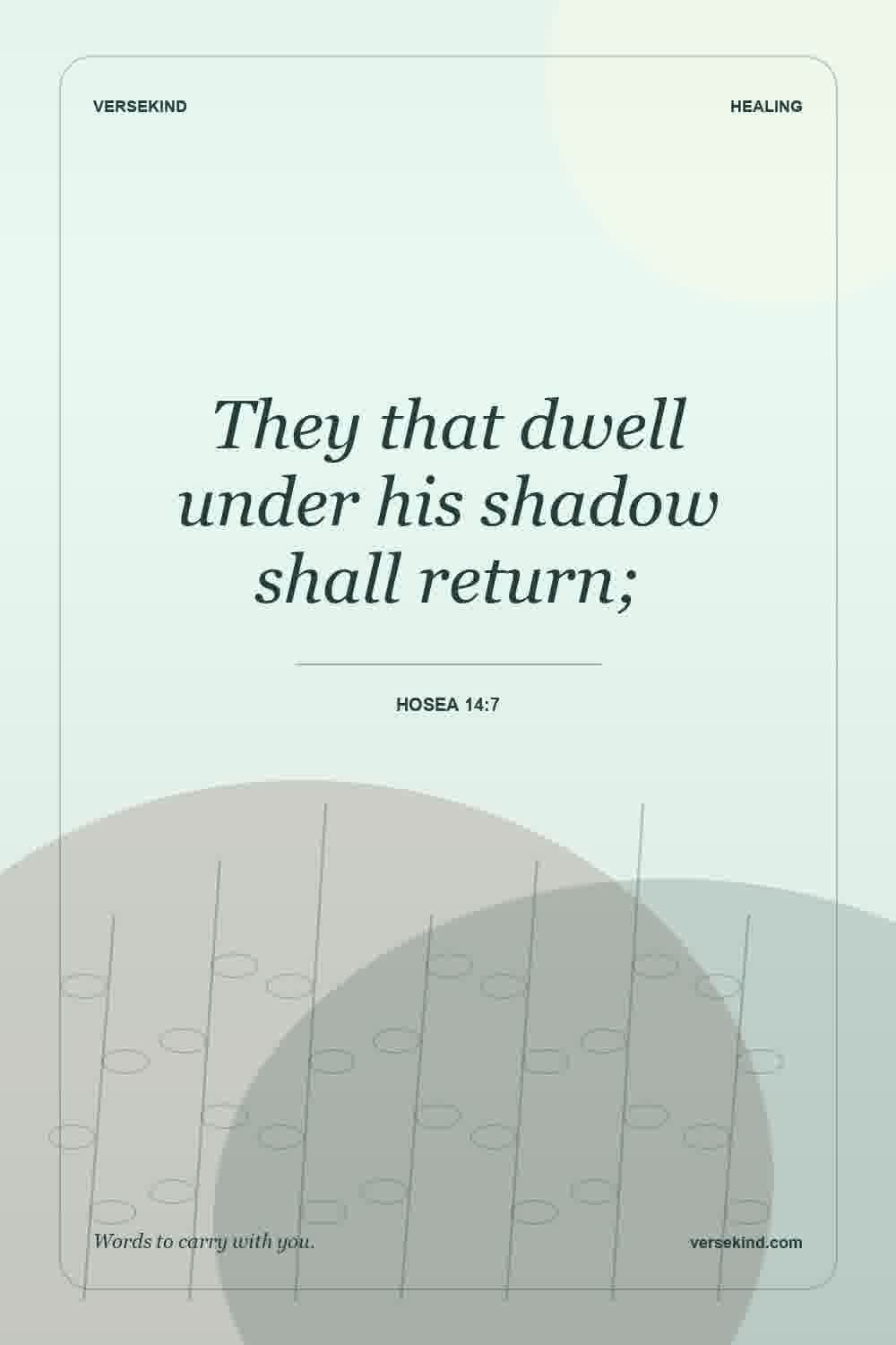 They that dwell under his shadow shall return; — Hosea 14:7