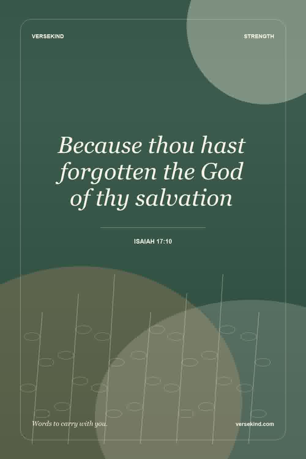 Because thou hast forgotten the God of thy salvation — Isaiah 17:10