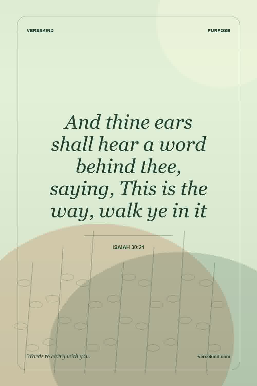 And thine ears shall hear a word behind thee, saying, This is the way, walk ye in it — Isaiah 30:21