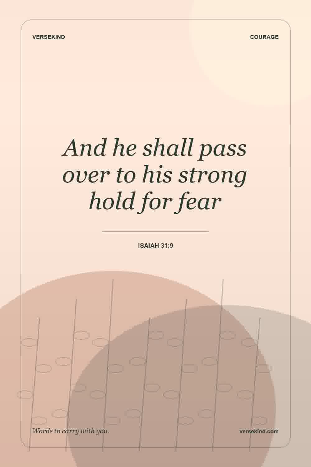 And he shall pass over to his strong hold for fear — Isaiah 31:9