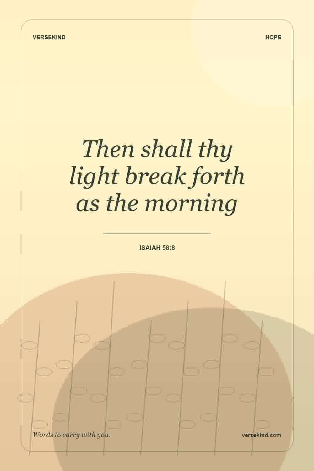 Then shall thy light break forth as the morning — Isaiah 58:8