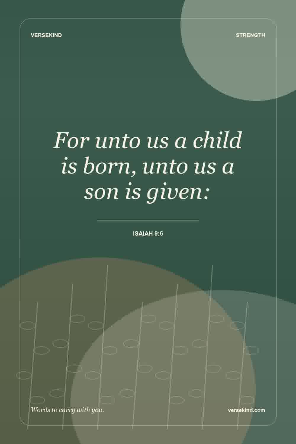 For unto us a child is born, unto us a son is given: — Isaiah 9:6