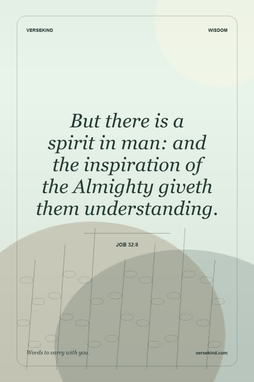 But there is a spirit in man: and the inspiration of the Almighty giveth them understanding. — Job 32:8