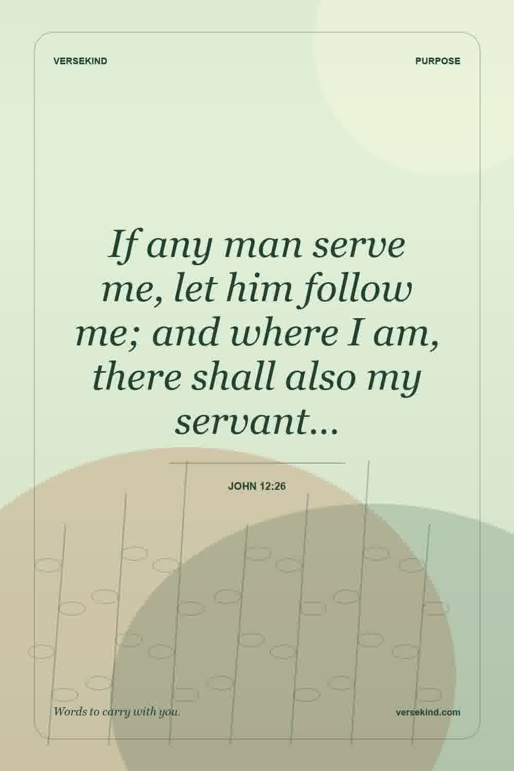 If any man serve me, let him follow me; and where I am, there shall also my servant… — John 12:26