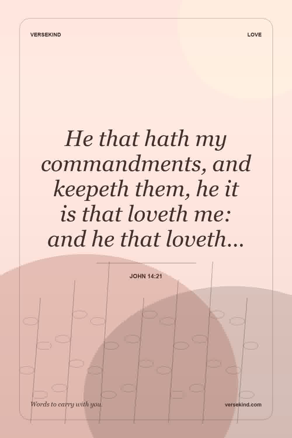 He that hath my commandments, and keepeth them, he it is that loveth me: and he that loveth… — John 14:21