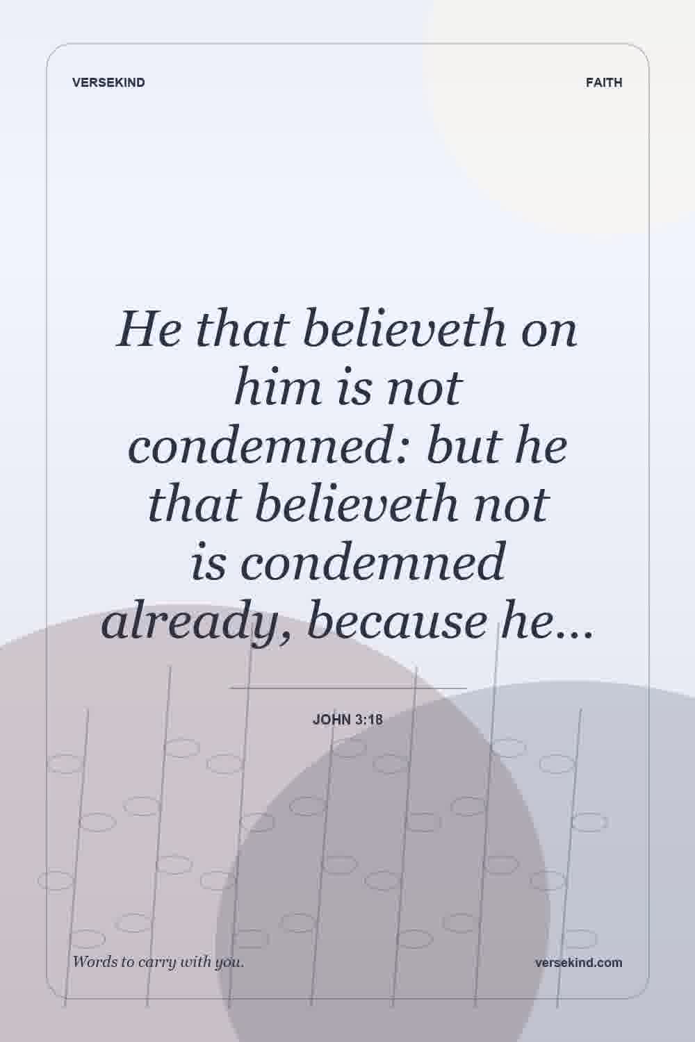 He that believeth on him is not condemned: but he that believeth not is condemned already, because he… — John 3:18