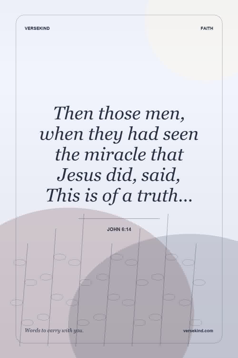 Then those men, when they had seen the miracle that Jesus did, said, This is of a truth… — John 6:14