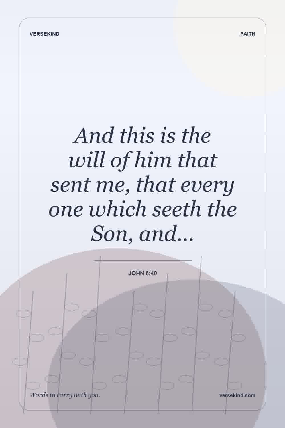 And this is the will of him that sent me, that every one which seeth the Son, and… — John 6:40
