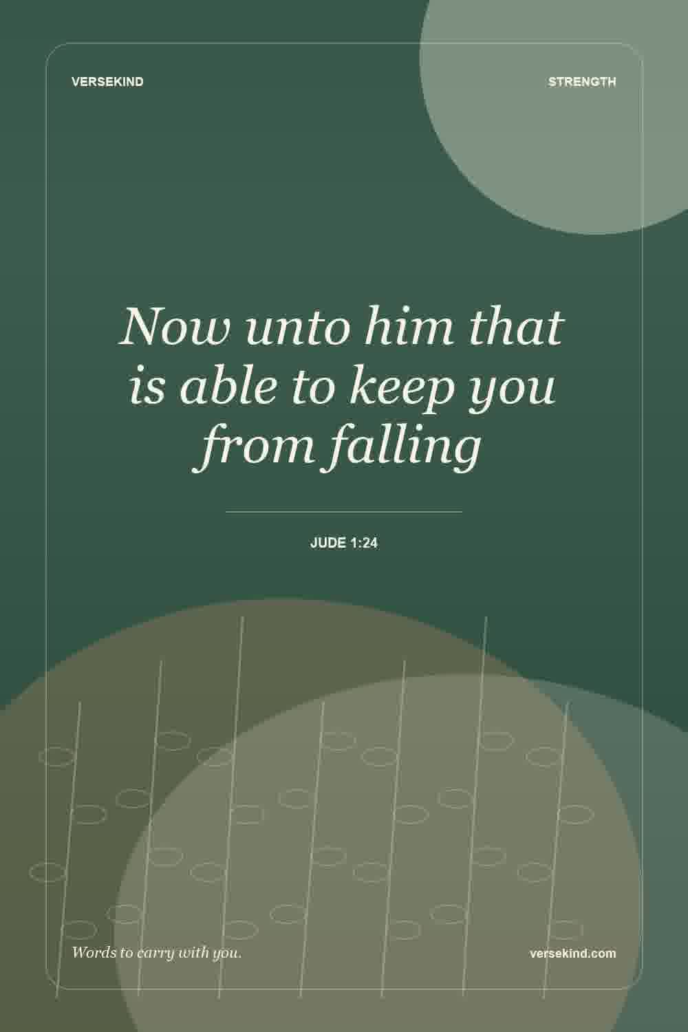 Now unto him that is able to keep you from falling — Jude 1:24