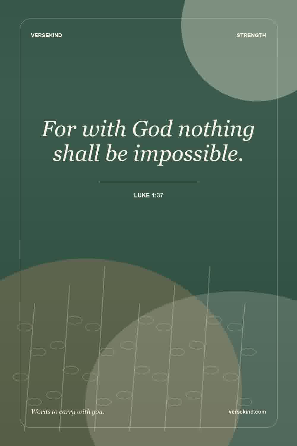For with God nothing shall be impossible. — Luke 1:37