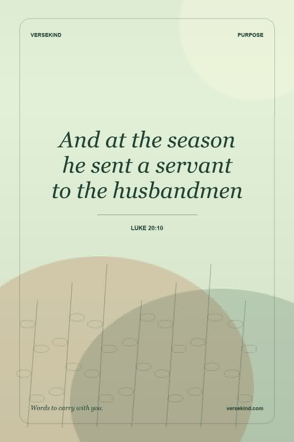And at the season he sent a servant to the husbandmen — Luke 20:10