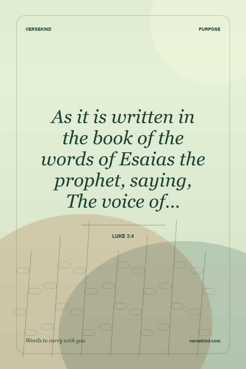 As it is written in the book of the words of Esaias the prophet, saying, The voice of… — Luke 3:4