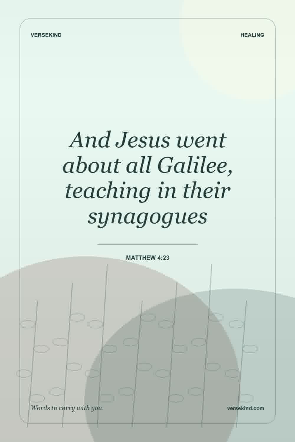 And Jesus went about all Galilee, teaching in their synagogues — Matthew 4:23