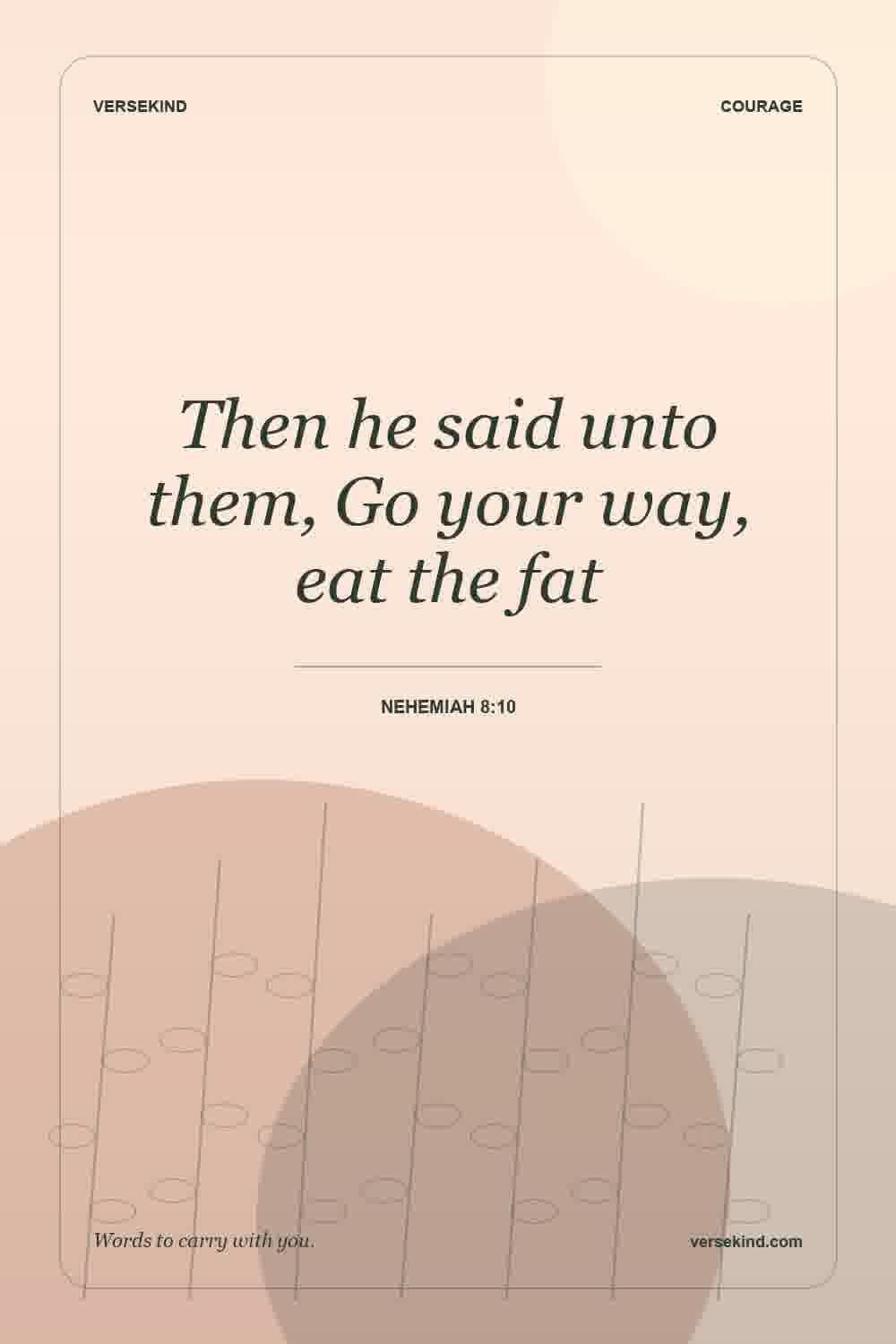 Then he said unto them, Go your way, eat the fat — Nehemiah 8:10