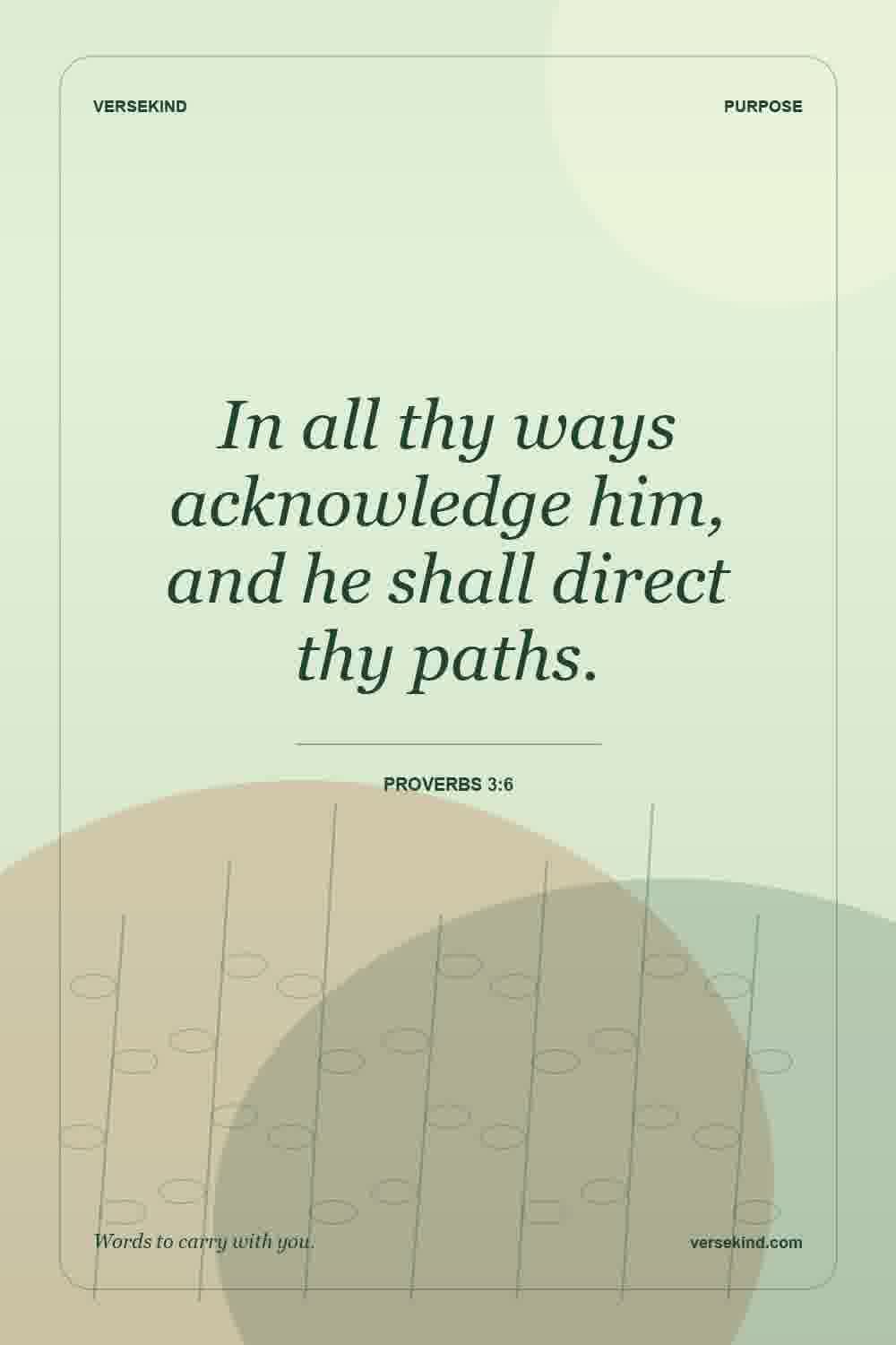 In all thy ways acknowledge him, and he shall direct thy paths. — Proverbs 3:6