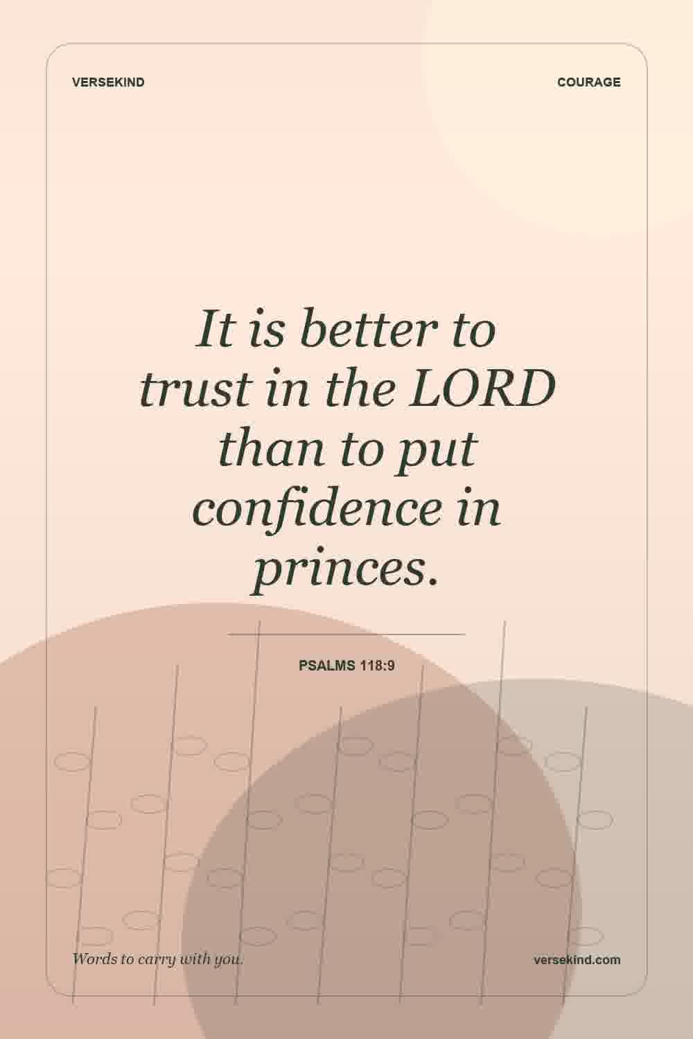 It is better to trust in the LORD than to put confidence in princes. — Psalms 118:9