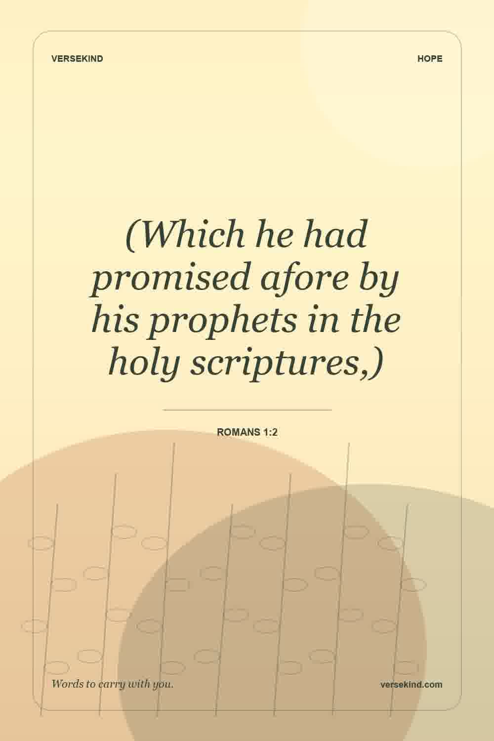 (Which he had promised afore by his prophets in the holy scriptures,) — Romans 1:2