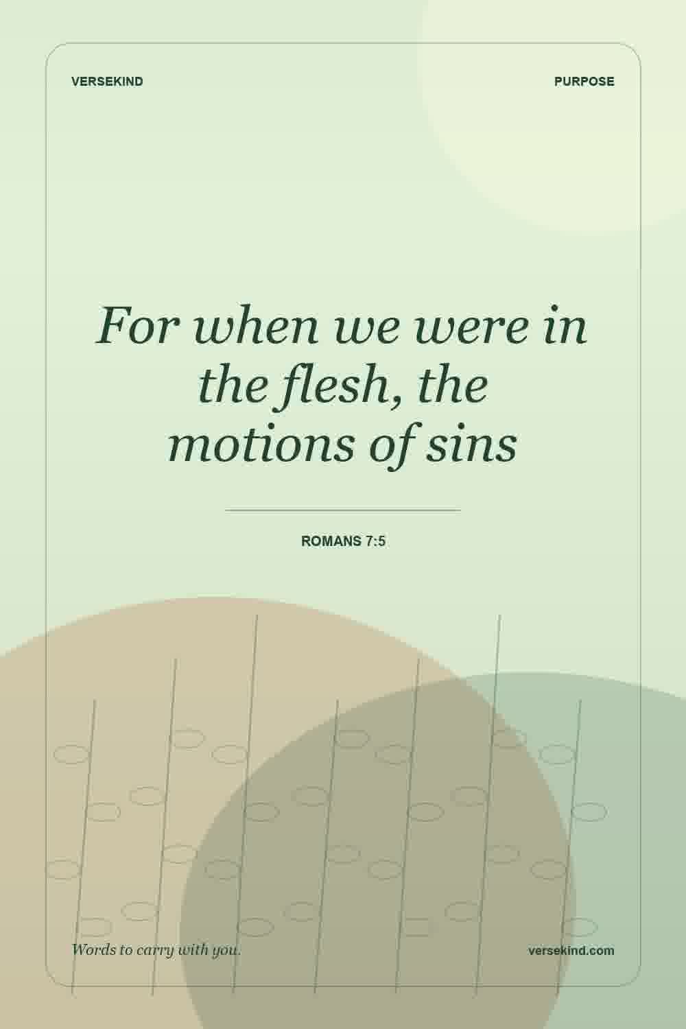 For when we were in the flesh, the motions of sins — Romans 7:5